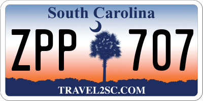 SC license plate ZPP707