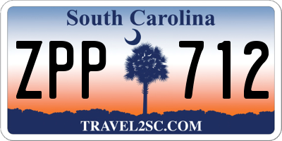 SC license plate ZPP712
