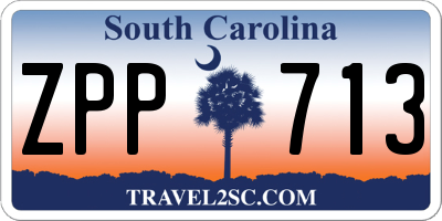 SC license plate ZPP713