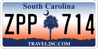 SC license plate ZPP714