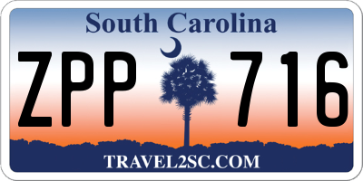 SC license plate ZPP716