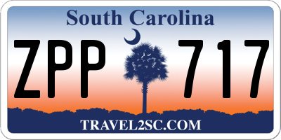 SC license plate ZPP717