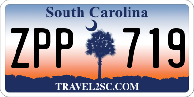 SC license plate ZPP719
