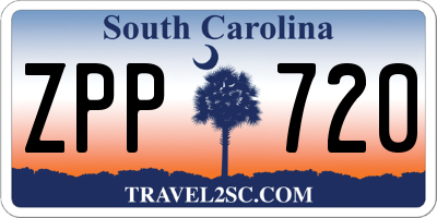 SC license plate ZPP720