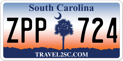 SC license plate ZPP724