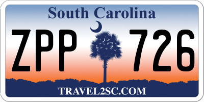 SC license plate ZPP726