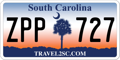 SC license plate ZPP727