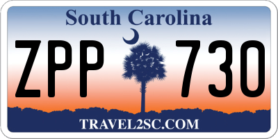 SC license plate ZPP730