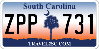 SC license plate ZPP731