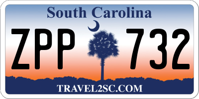 SC license plate ZPP732