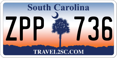 SC license plate ZPP736