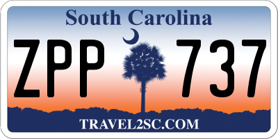 SC license plate ZPP737