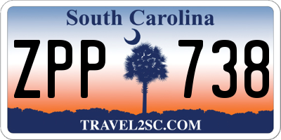 SC license plate ZPP738