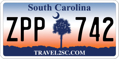 SC license plate ZPP742