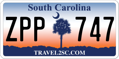 SC license plate ZPP747