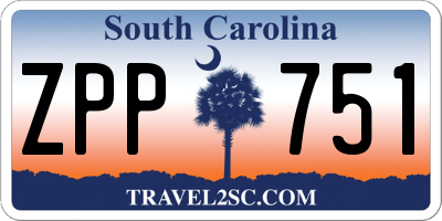 SC license plate ZPP751