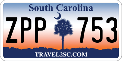 SC license plate ZPP753
