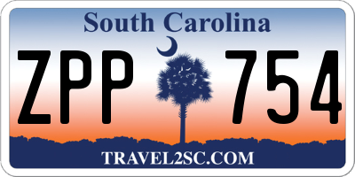 SC license plate ZPP754