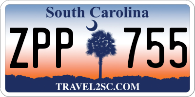 SC license plate ZPP755