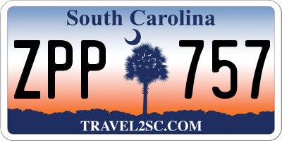 SC license plate ZPP757