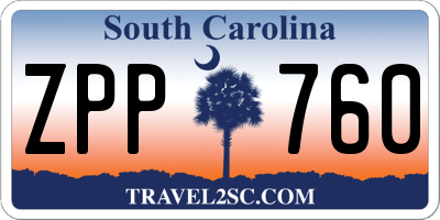 SC license plate ZPP760