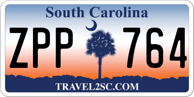 SC license plate ZPP764