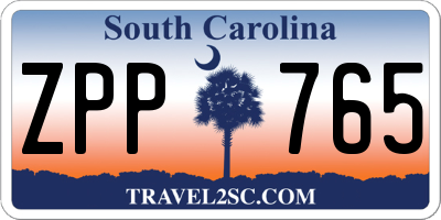 SC license plate ZPP765