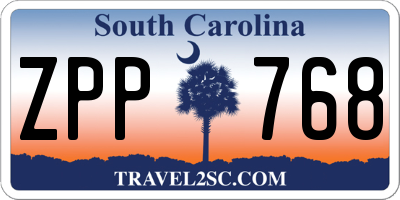 SC license plate ZPP768