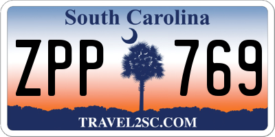 SC license plate ZPP769