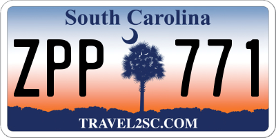 SC license plate ZPP771