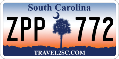 SC license plate ZPP772