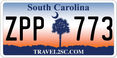SC license plate ZPP773