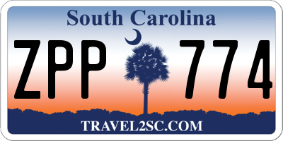 SC license plate ZPP774