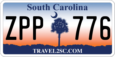 SC license plate ZPP776