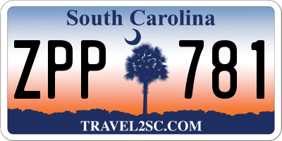 SC license plate ZPP781