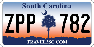 SC license plate ZPP782