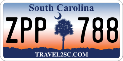 SC license plate ZPP788