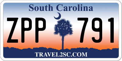 SC license plate ZPP791