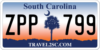 SC license plate ZPP799