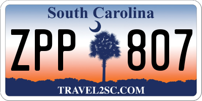 SC license plate ZPP807
