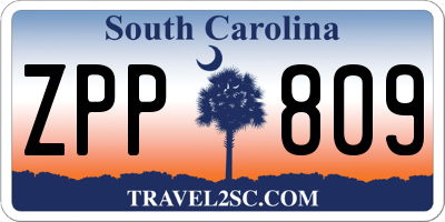 SC license plate ZPP809