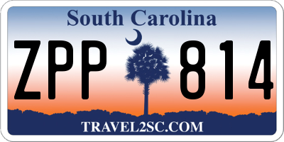 SC license plate ZPP814