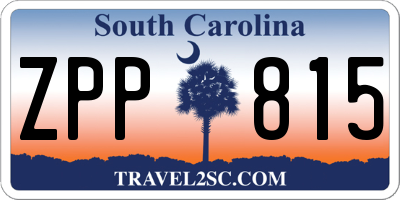 SC license plate ZPP815