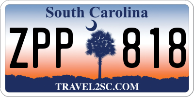 SC license plate ZPP818