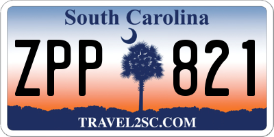 SC license plate ZPP821