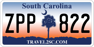 SC license plate ZPP822