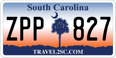 SC license plate ZPP827