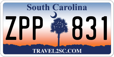 SC license plate ZPP831