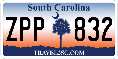 SC license plate ZPP832