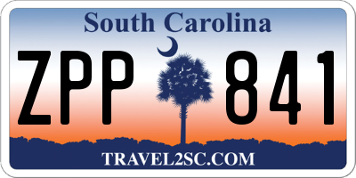 SC license plate ZPP841